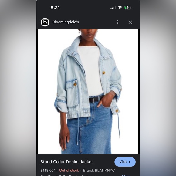 BLANKNYC Stand Collar Denim Jacket size S - Picture 5 of 11